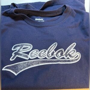 ✅Reebok Women's Navy Short Sleeve Tee, Small